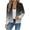 Black, variant on Women's Navy Striped Waffle Knit Jacket, Fall Winter Zip-Up Long Sleeve Casual Coat with Pockets - Outerwear Blue S