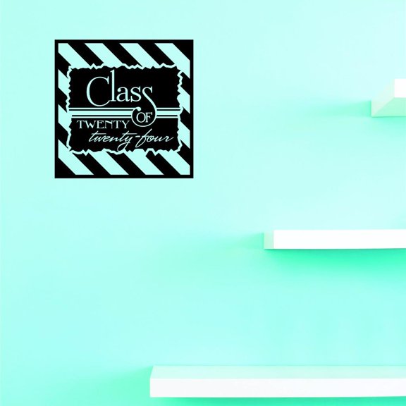 Custom Decals Class Of Twenty Twenty-Four Wall Art Size: 14 X 28 Inches Color: Black