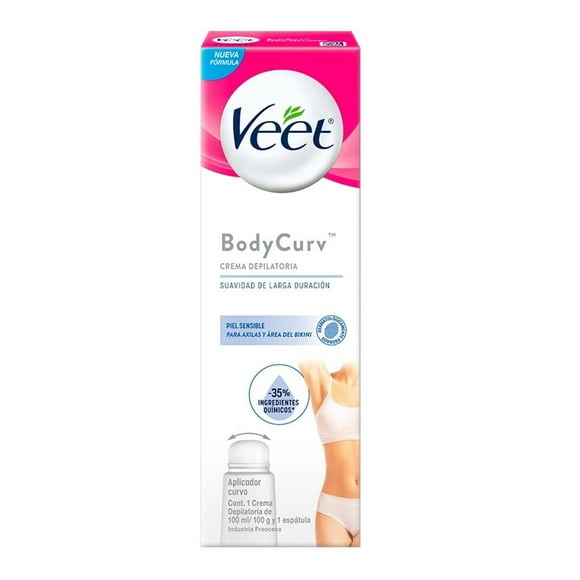 Crema depilatoria Veet Body Curv axilas y área del bikini piel sensible 100 ml