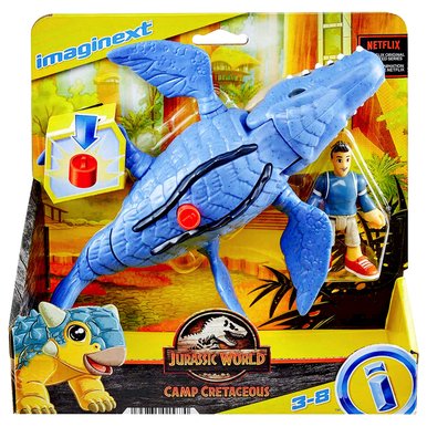 Imaginext Jurassic World Camp Cretaceous Mosasaurus Action Figure Set 2 Pieces Walmart Com