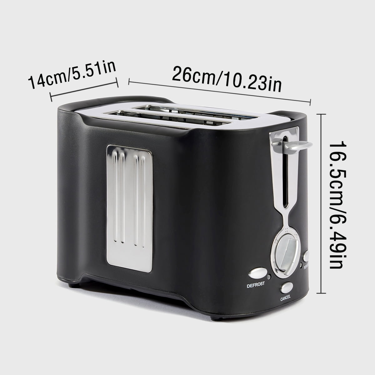 2 Slice Wide Slot Toaster Oven,Stainless Steel Bagel Bread Toaster with 7 Browning Levels and 3 Buttons of Cancel,Defrost and Reheat Functions