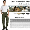 thumbnail image 7 of POENTAB Men's Casual Cargo Pants Pants Cotton Utility Work Pants Safety Durable Construction Trousers with 8 Pockets Green 34 (No Belt), 7 of 7