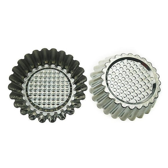 Baking cookie sheets 20pcs stainless steel egg tart mold round shape fluted design cupcake baking molds reusable (HTOOQ)