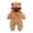 Khaki, variant on Newborn Baby Infant Fleece Jumpsuits Long Sleeve Button up Cute Ear Hooded Fuzzy Plush Rompers