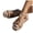 Beige, variant on Women's Bohemian Woven Beaded T-Strap Wedge Sandals Lightweight Espadrille Slingback Platform Sandal Beige Size 6.5