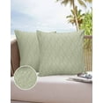 thumbnail image 6 of Pack of 2 Outdoor Pillow Covers, Sage Green Striped Geometric Waterproof Square Throw Pillowcase Cushion Decorative Pillow Covers for Couch Patio Tent, 18x18 in, 6 of 6