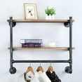 thumbnail image 2 of ZXNYH Industrial Pipe Clothing Rack Wall Mounted Clothes Rack,Pipe Clothing Rack with Shelf Clothes Rack with Shelves,Retail Shelving Garment Rack, 2 of 7