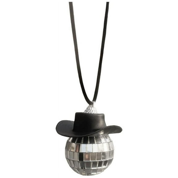 Disco Ball Cow Boy Hat Car Accessories,Car Interior Accessories,Car Hanging Ornament Accessories-Black,1 x Disco Ball Cow boy Hat Car Accessories,Black
