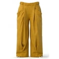 thumbnail image 7 of Miluxas Women's Harem Boho Casual Pants Elastic Waist Slacks Solid Color Wide Leg Beach Vacation Trousers with Pockets Yellow, 7 of 7