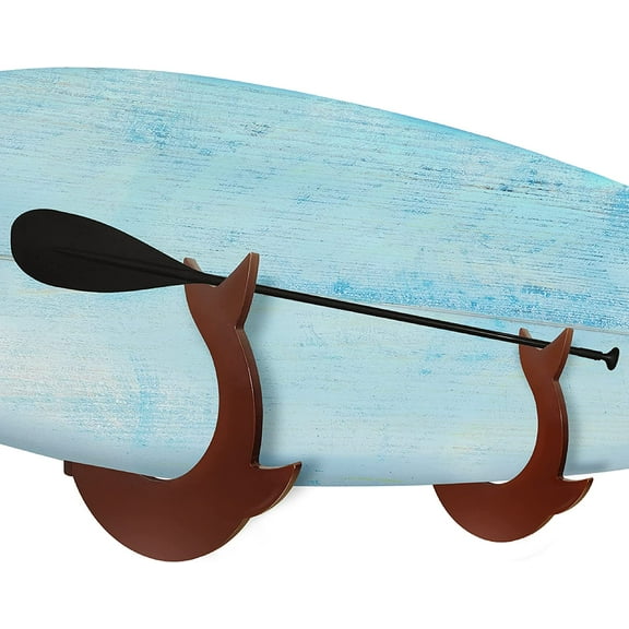 Yes4All Wooden Dolphin Surfboard Wall Mount, Surfboard Holder/Paddle Board Wall Mount, Paddle Board Wall Rack for Storage, Display and Decoration
