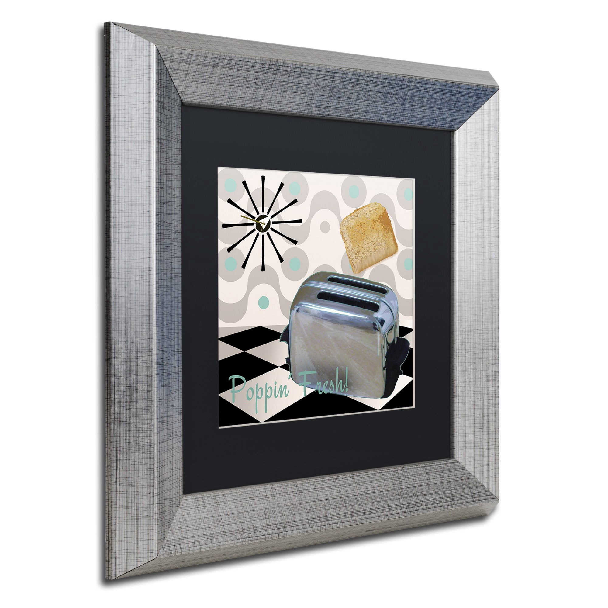Trademark Fine Art "Fifties Kitchen I" Canvas Art by Color Bakery Black Matte, Silver Frame