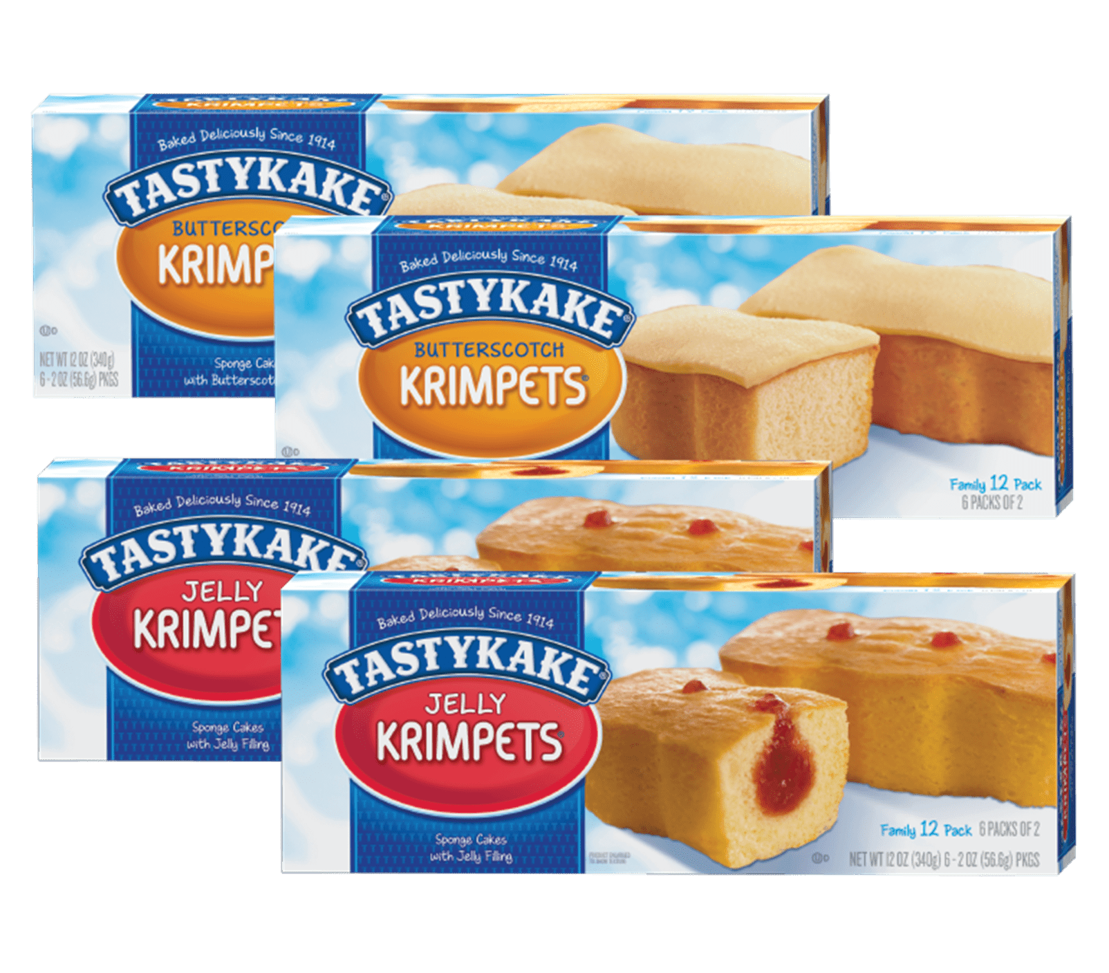 Tastykake Butterscotch and Jelly Krimpets Family Size Variety 4 Pack