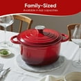 thumbnail image 6 of Daluvenix 6qt Enameled Cast Iron Dutch Oven Pot with Lid for Bread,Non-Stick Cookware with Dual Handles for Cooking & Roasting, Red, 6 of 8