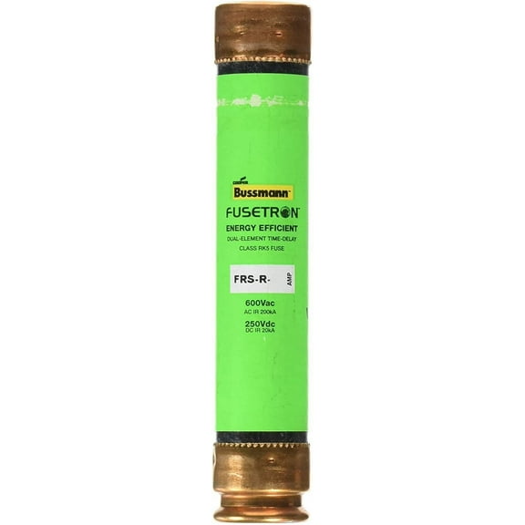 Bussmann Fusetron FRS-R-15 Dual Element Time-Delay Fuse - 15 Amp, 600 V, UL Listed
