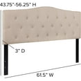 thumbnail image 2 of Tufted Upholstered Queen Size Headboard in Beige Fabric, 2 of 18
