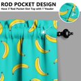 thumbnail image 5 of Kitchen Curtains 36 Inch Short - 3 Panel Set Banana Print, Rod Pocket Window Curtains 100% Polyester, Tropical Fruit Valance for Farmhouse, Cafe, Living Room, Bedroom, Easy Wash, 5 of 6