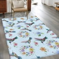thumbnail image 2 of Blue Hummingbird Area Rugs 2.7'x5', Washable Small Throw Rugs for Kitchen Bedroom, Spring Watercolor Flowers Leaf Plant Indoor Outdoor Rug Non-Slip Low Pile Carpet Runner Reversible Floor Mats, 2 of 8