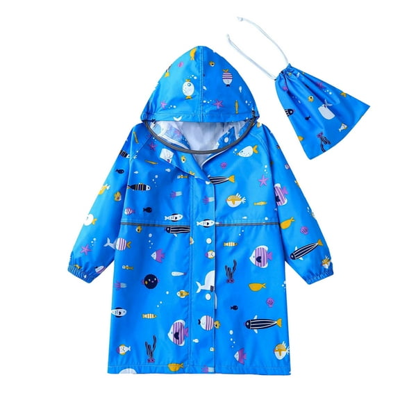 Outwear On Clearance abtuhar Kids Rain Jacket,Toddler Boys Raincoat,Lightweight Kids Rain Jacket Windbreaker Outwear Coat Blue 6-7 Years