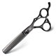 thumbnail image 3 of Juego de tijeras profesionales para cortar el cabello de 6 pulgadas, tijeras de barbero de acero inoxidable 440C, 2 piezas, color negro., 3 of 4