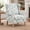 Green, variant on Peispie Modern Wingback Accent Chair with Retro Wood Legs, Upholstered Fabric Reading Chair with Nailhead Trim for Living Room Bedroom, Ancient White