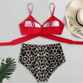 thumbnail image 4 of Eashery Women's Tankini Swimsuit Sets Women Soild Print Bikini Set Push Up Bathing Swimwear High waist Swimsuit Womens Swimwear Plus Size Red L, 4 of 5