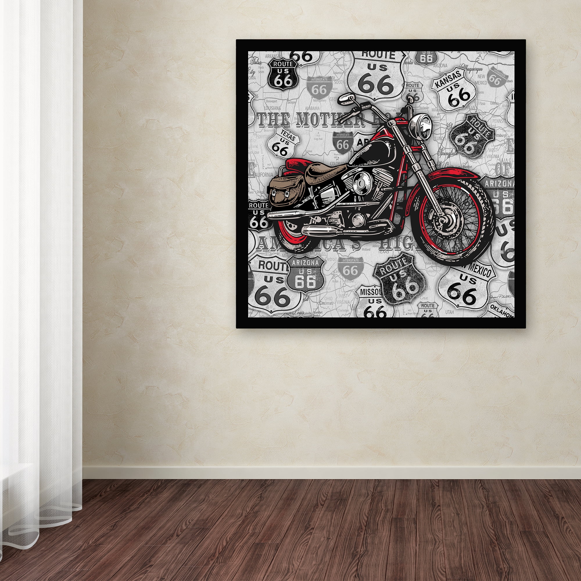 Trademark Fine Art 'Vintage Motorcycles On Route 66 13' Canvas Art by Jean Plout
