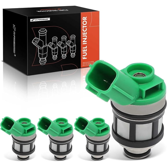 A-Premium 2 Holes Fuel Injectors Set of 4 Compatible with Nissan Frontier 1998-2004, Xterra 2000-2004, Pickup 1996-1997, 2.4L, Replace# FJ397