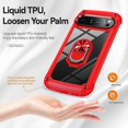 thumbnail image 4 of For Google Pixel 9 Pro Pixel 9 Case Alloy Lens Frame PC TPU Kickstand Phone Back Cover - Blue, 4 of 5