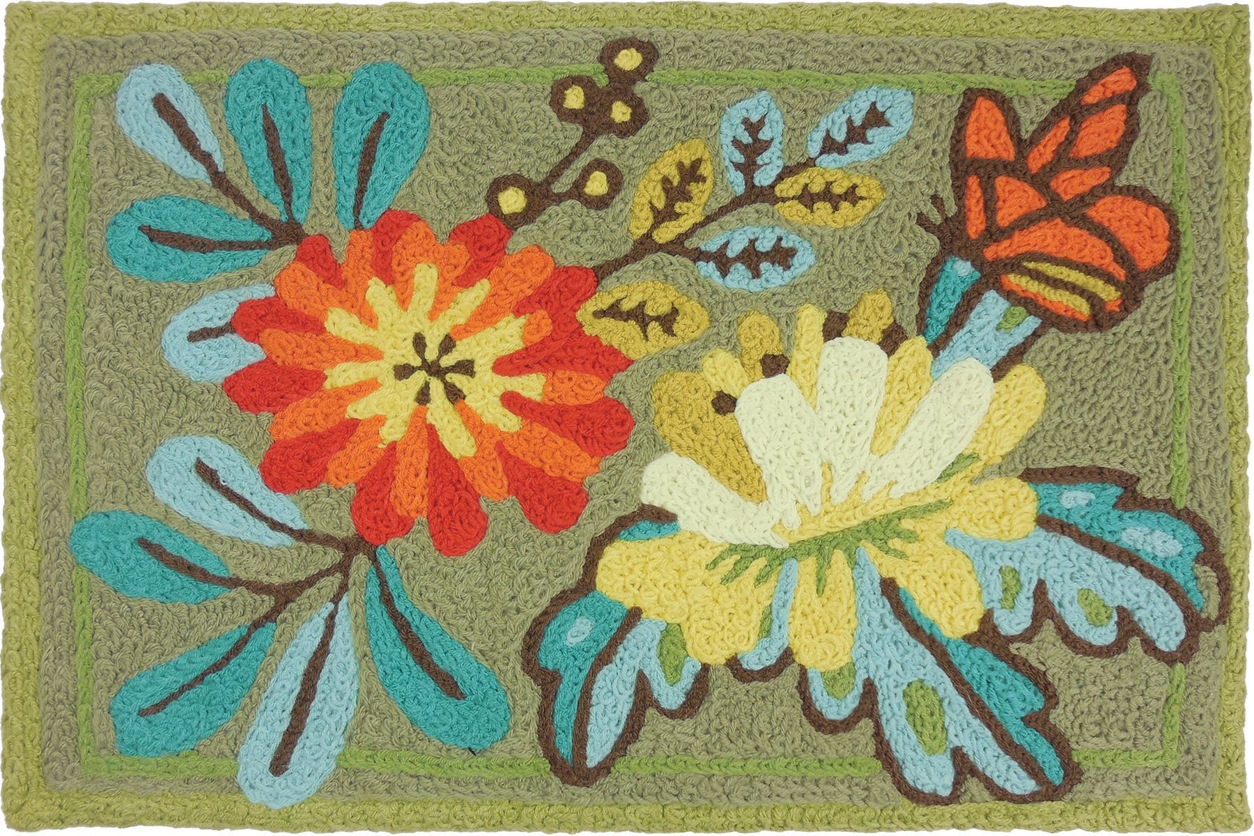 Jellybean Rug Flowers & Butterfly