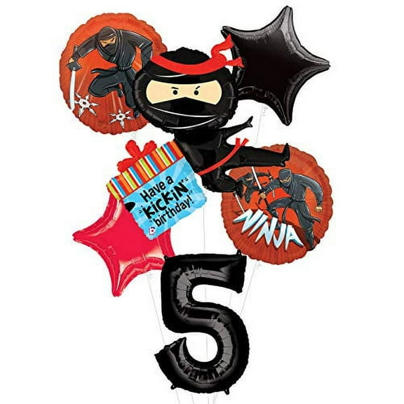 Mayflower Products Ninja Birthday Party Supplies Have A Happy Kickin 5th Birthday Balloon Bouquet Decorations