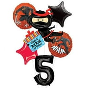 Mayflower Products Ninja Birthday Party Supplies Have A Happy Kickin 5th Birthday Balloon Bouquet Decorations