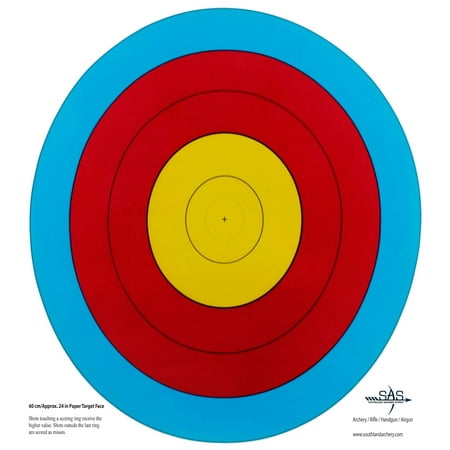 SAS High Quality 5-Ring Paper Target Face Archery Range Approx. 60 cm / 24 in.