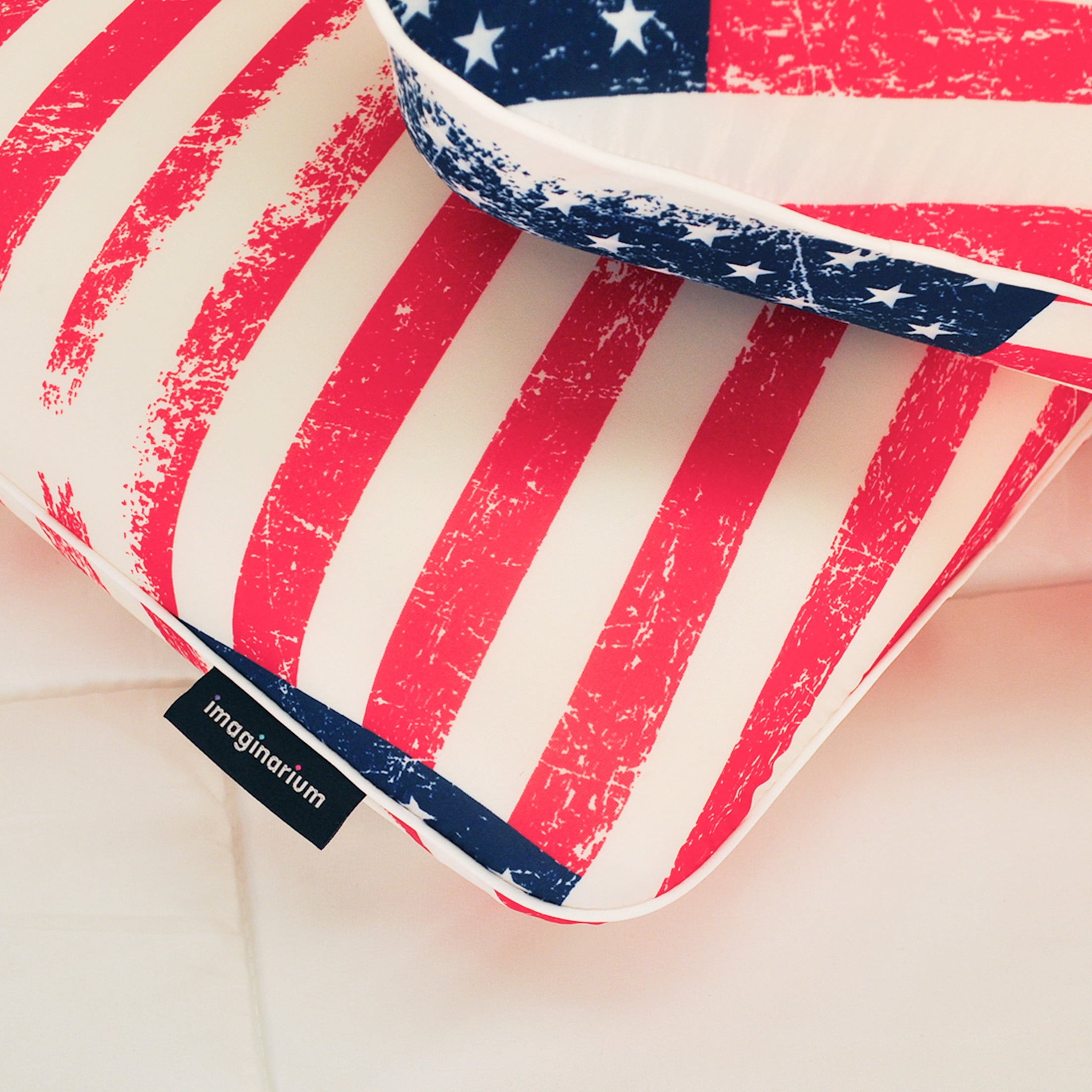 Imaginarium US Flag Memory Foam Fun Pillow with Cool-to-the-Touch Cover, Standard/Queen