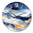thumbnail image 2 of Designart "Abstract in Dark Blue and Gold IX" Fractals Oversized Wall Clock, 2 of 5