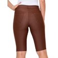 thumbnail image 3 of Women's Bermuda Stretchy Jean Shorts with 5 Pockets Cotton Blend, Coffee M, 3 of 3