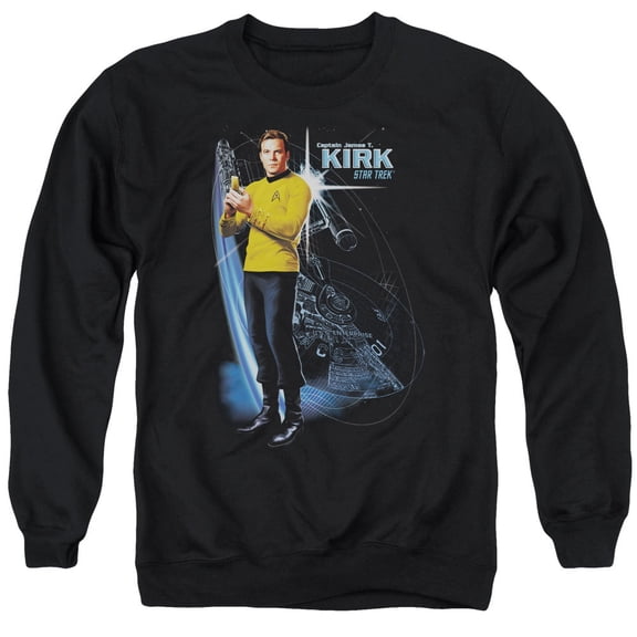 Star Trek Galactic Kirk Adult Crewneck Sweatshirt Black