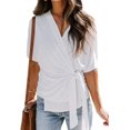 thumbnail image 1 of T-shirt à Manches 3/4 Encolure Dégagée à Col Rond et Manches Longues pour Femmes, 1 of 6