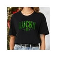 thumbnail image 1 of 1pc Printed with Green Lucky Clover, short-sleeved T-shirt with printed pattern elements, fashionablCamisetas de verano para mujer, manga corta, cuello redondo, casual, lindo, con gráficos, camisetas, 1 of 7