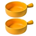 thumbnail image 1 of Ceramic Baking Plate Yellow For Home Kitchen 2Pcs 8.3*2.2In, 1 of 8