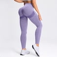 thumbnail image 3 of Karoyedx Yoga Outfits for Women's High Waisted Leggings Yoga Pants Workout Running Stretchy Seamless Legging Purple Size,L, 3 of 5