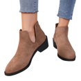 thumbnail image 4 of Mfakffe Ankle Boots for Women Chelsea Square Toe Chunky Low Heel Booties Comfortable Slip on Short Boots, 4 of 5