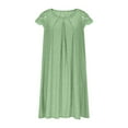 thumbnail image 4 of Robes d'Été pour Femmes 2025 Zeophrasy Robe Décontractée pour Femme, Couleur Unie, Col Rond, Dentelle, Manches Courtes, Liquidation à Moins de 5, 4 of 8