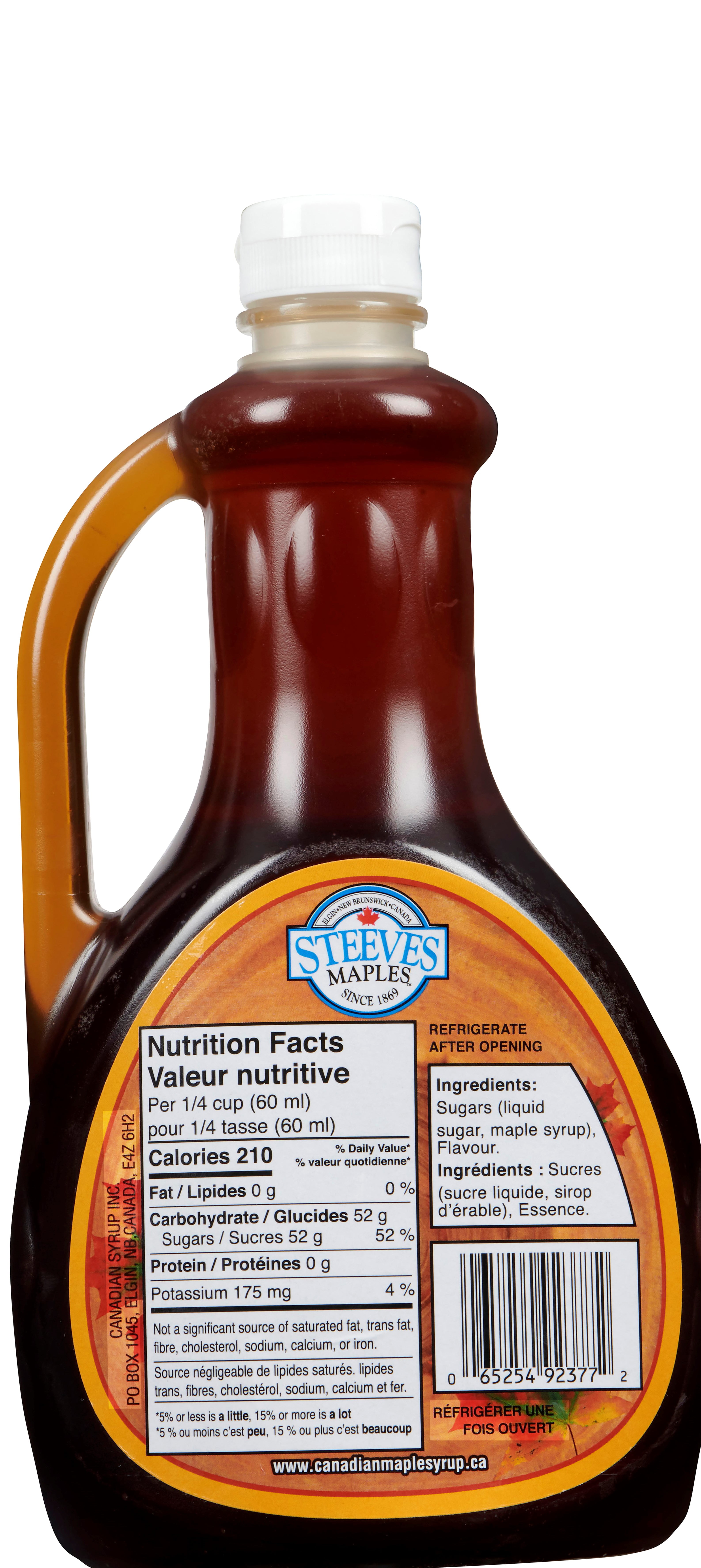 Steeves Maples - 750ml Rich Natural Original Maple Taste Syrup - No Additives or Preservatives - 1 Count, 750ml SM Natural Maple Taste