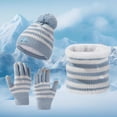 thumbnail image 5 of Kid Winter Hat Gloves and Neck Warmer Set, Knitted Lined Beanies Cap for 2-8 Years Girls Boys, 5 of 9