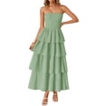 thumbnail image 1 of Vestido largo ZESICA Summer 2025 sin tirantes con hombros descubiertos para mujer, 1 of 9