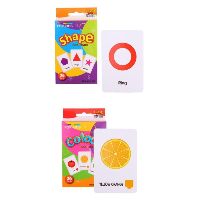 Color Y Forma Tarjetas Didácticas de Primeras Palabras para Niños en Edad Preescolar para Edades de 4 a 6 años Baoblaze Tarjetas de Word