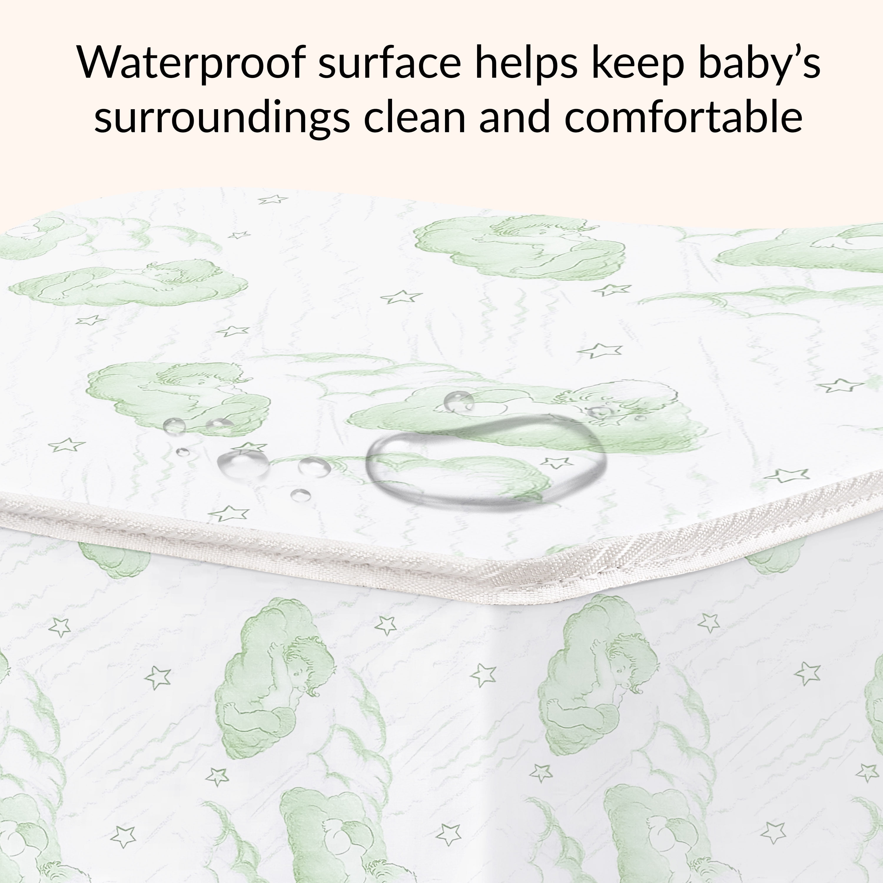 Dream On Me Superior Slumber 6” 112-Coil Inner Spring Crib & Toddler Mattress | Waterproof Vinyl Cover | Greenguard Gold Certified |10-Year Manufacturer Warranty | Green Cloud