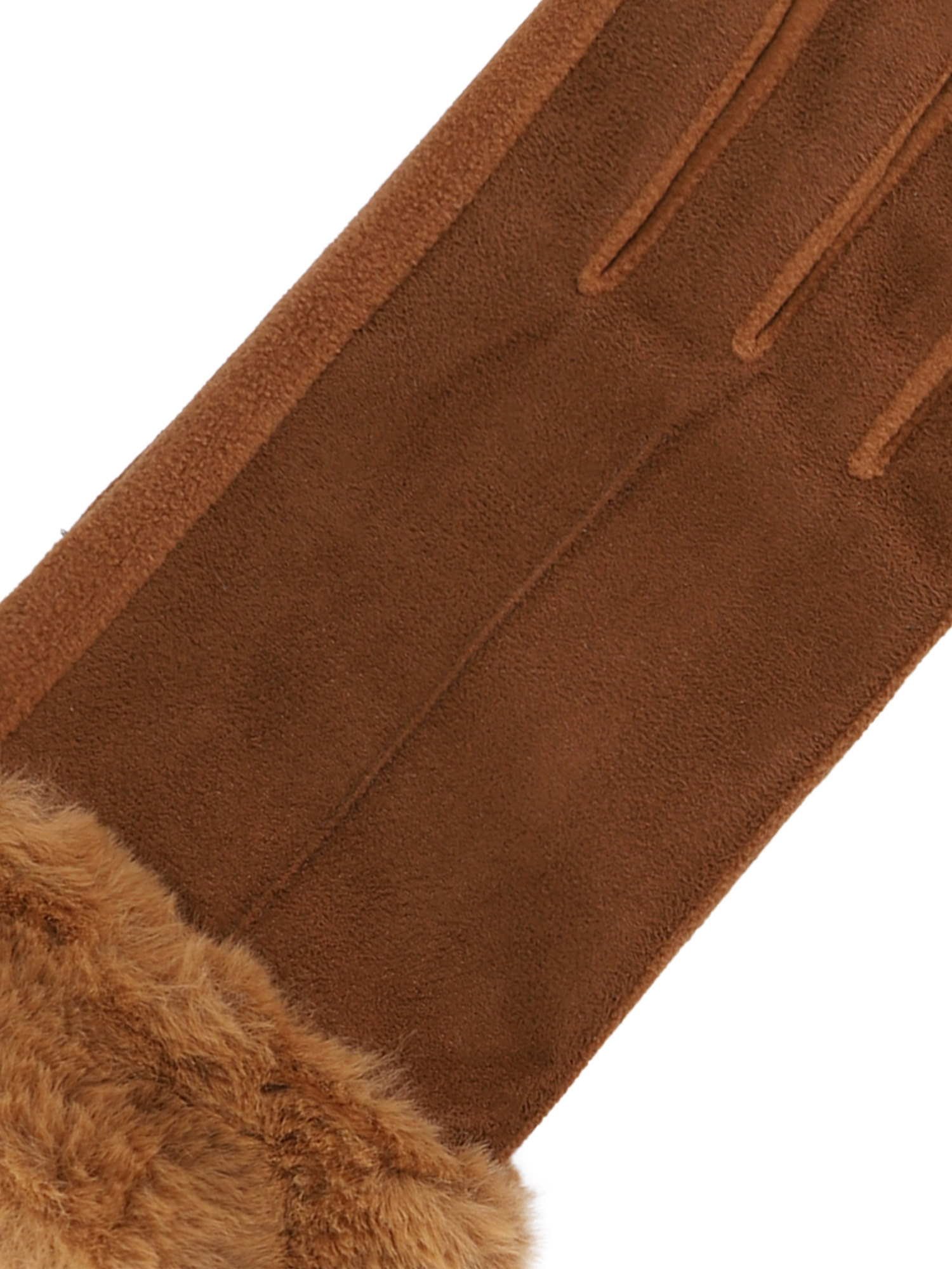Isotoner Women's Water Reppellent Microsuede Gloves with Faux Fur Cuff
