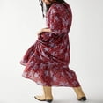 thumbnail image 4 of Robe Bohème Florale pour Femmes Col en V Taille Froncée Longue Robe Fluide, 4 of 9