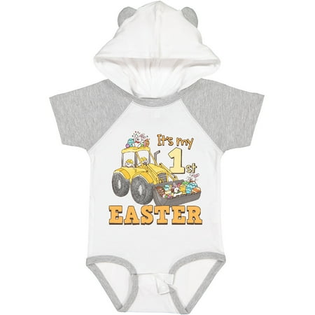 

Inktastic It s My 1st Easter Construction Bunnies Gift Baby Boy or Baby Girl Bodysuit